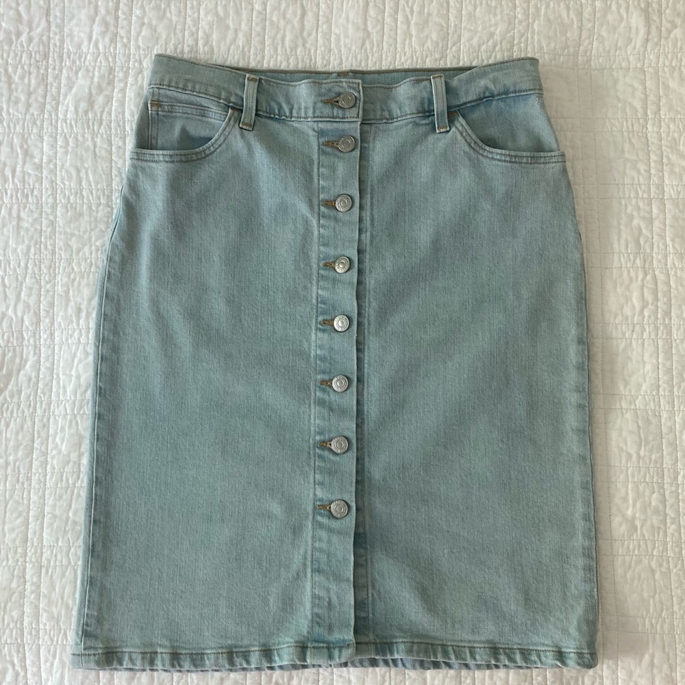 Levi's Light Blue Denim Pencil Skirt